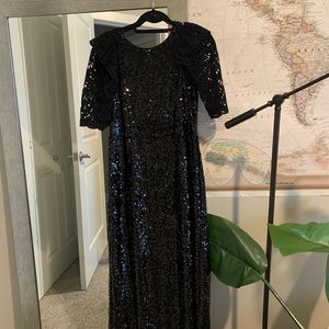 Black/Lace Midi Dress - Size 8